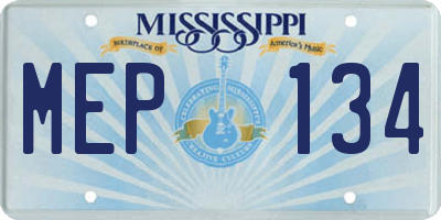 MS license plate MEP134