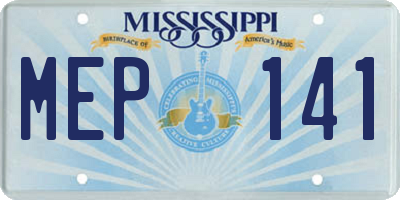 MS license plate MEP141