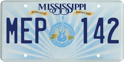 MS license plate MEP142