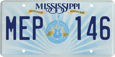MS license plate MEP146