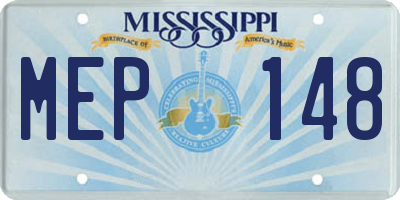 MS license plate MEP148
