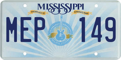 MS license plate MEP149