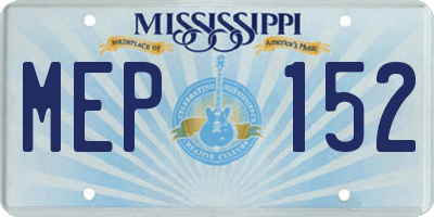 MS license plate MEP152
