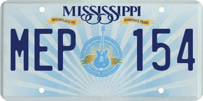 MS license plate MEP154