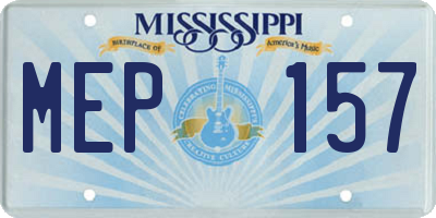 MS license plate MEP157