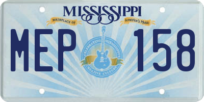 MS license plate MEP158
