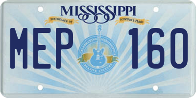 MS license plate MEP160