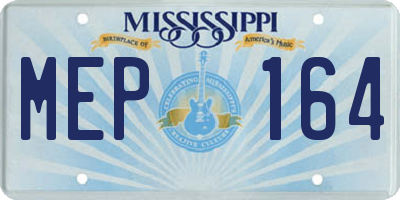 MS license plate MEP164