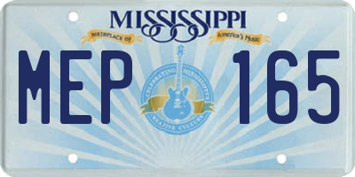 MS license plate MEP165
