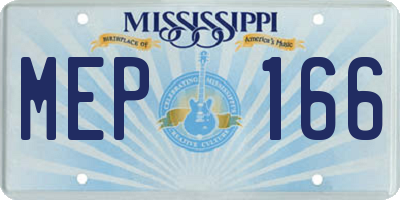 MS license plate MEP166
