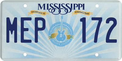 MS license plate MEP172