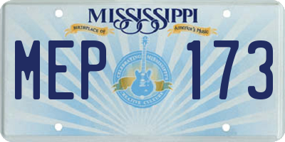 MS license plate MEP173