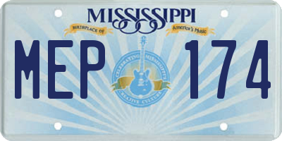 MS license plate MEP174