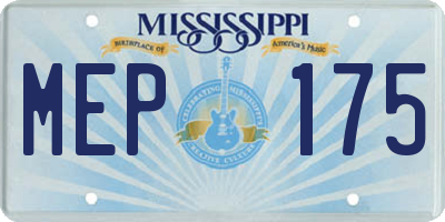 MS license plate MEP175