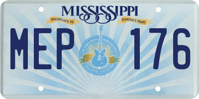 MS license plate MEP176