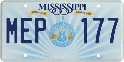 MS license plate MEP177