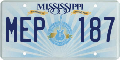 MS license plate MEP187