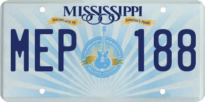 MS license plate MEP188