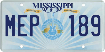 MS license plate MEP189
