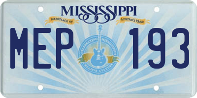 MS license plate MEP193