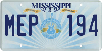 MS license plate MEP194