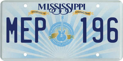 MS license plate MEP196