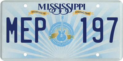 MS license plate MEP197