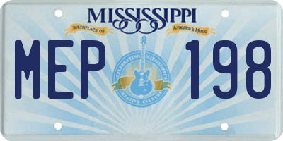 MS license plate MEP198