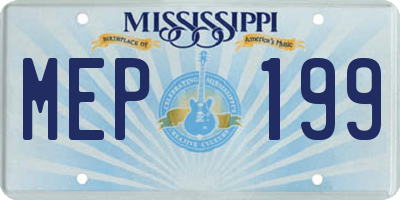 MS license plate MEP199