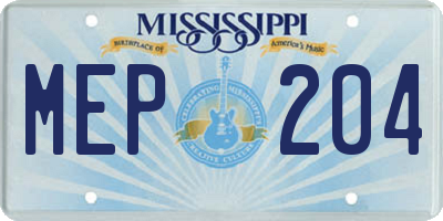 MS license plate MEP204