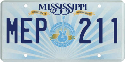MS license plate MEP211