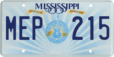 MS license plate MEP215