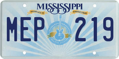 MS license plate MEP219