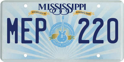 MS license plate MEP220