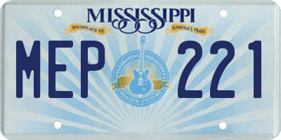 MS license plate MEP221
