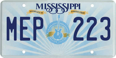 MS license plate MEP223