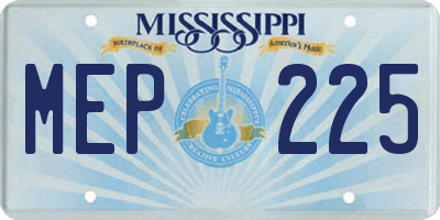 MS license plate MEP225