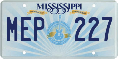 MS license plate MEP227