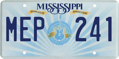 MS license plate MEP241