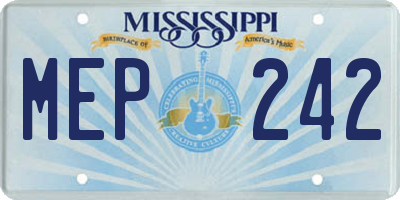 MS license plate MEP242