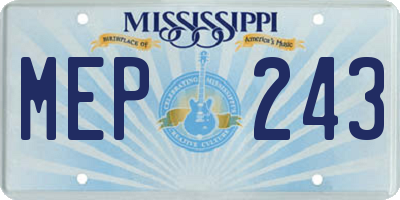 MS license plate MEP243