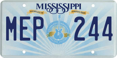 MS license plate MEP244