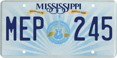 MS license plate MEP245