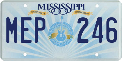 MS license plate MEP246