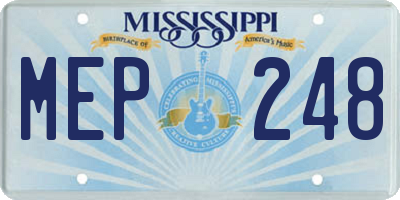 MS license plate MEP248