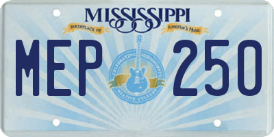 MS license plate MEP250