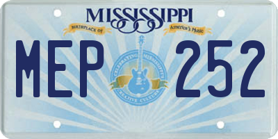 MS license plate MEP252