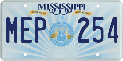 MS license plate MEP254