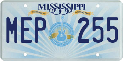 MS license plate MEP255