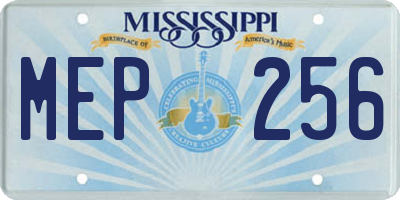 MS license plate MEP256